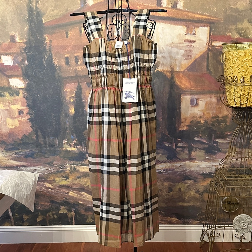 Authentic Burberry Strapless Dress in Classic Check